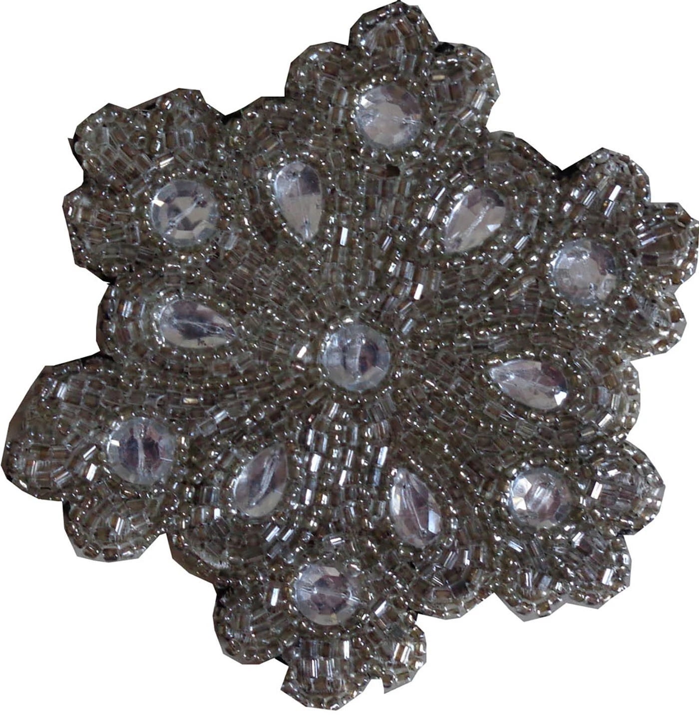 Holiday Decorative silver black star Beaded Coasters Set of 6 Round 4" inch gift | eBay