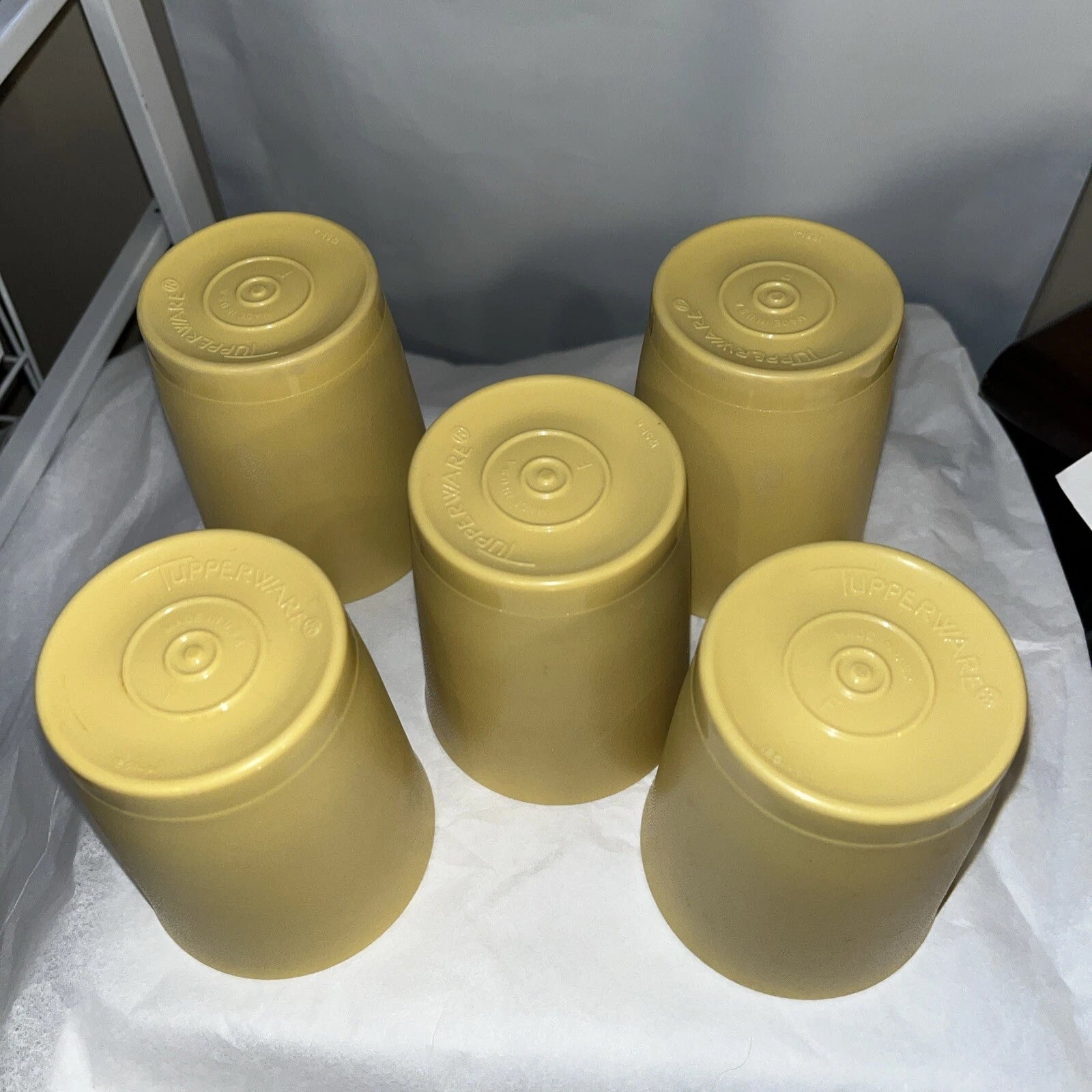 Set Of 5 Vintage Tupperware Harvest Gold 6 oz Plastic Tumbler Cups | eBay