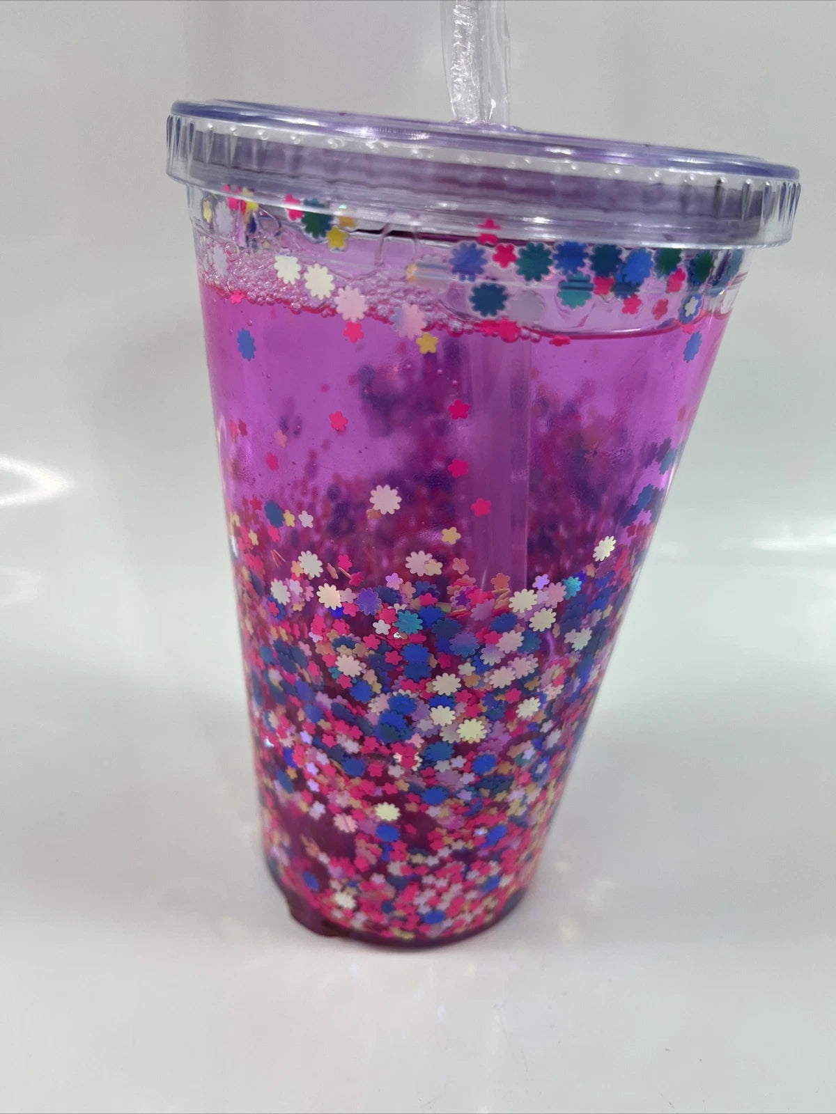 Handcrafted 16oz Acrylic Snow Globe Tumbler Pink | eBay