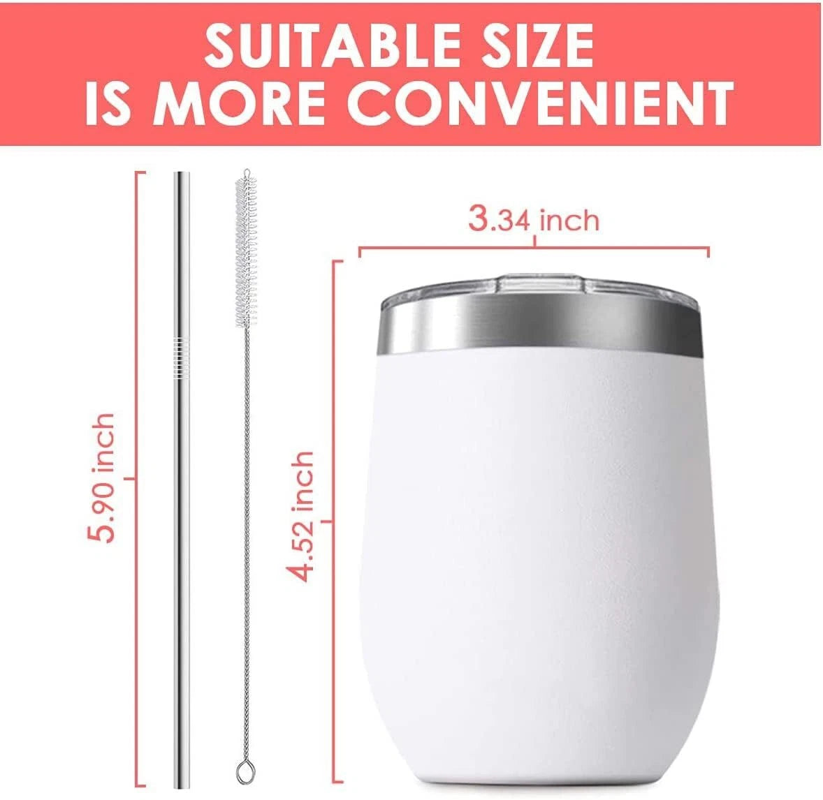 6 Pack 12 oz Stainless Steel Wine 6 Count (Pack of 1), Assorted Colors | eBay