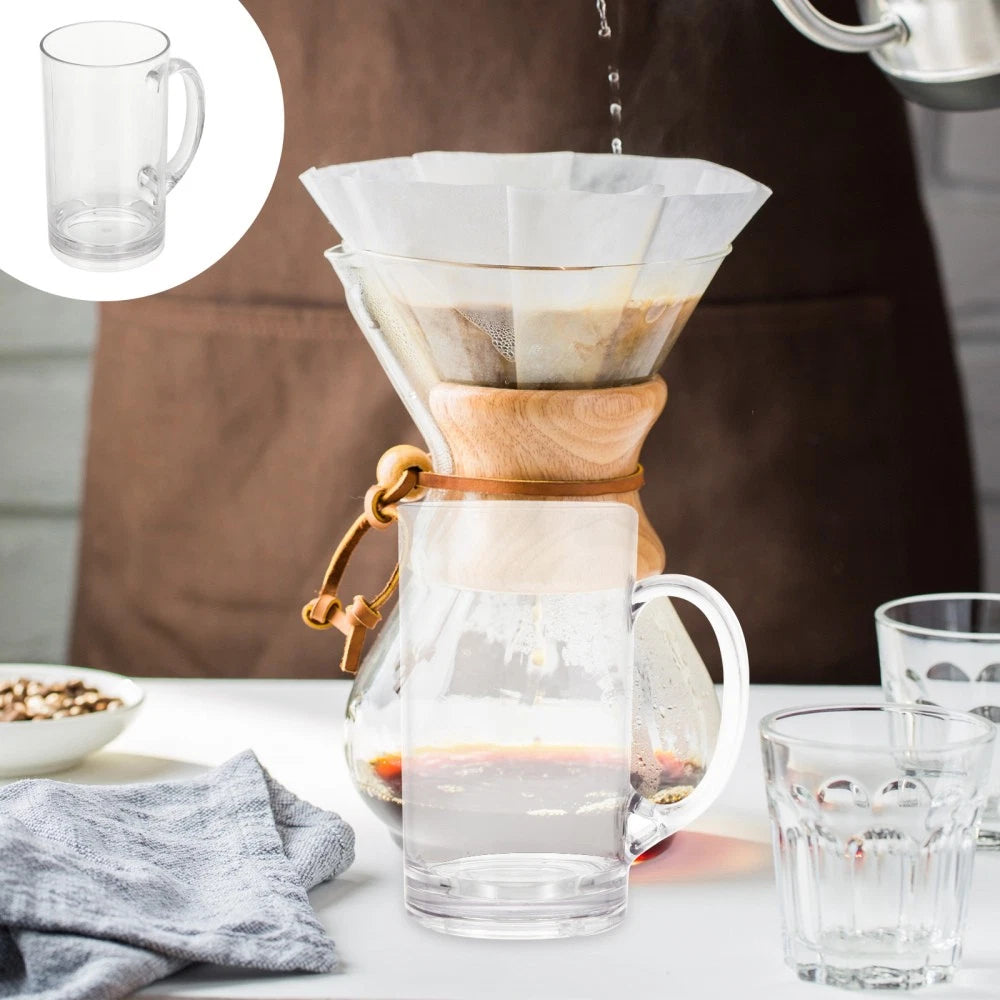 Set of 2 Transparent Beer Mug Coffee Mugs for Men Clear Drinking Cup | eBay