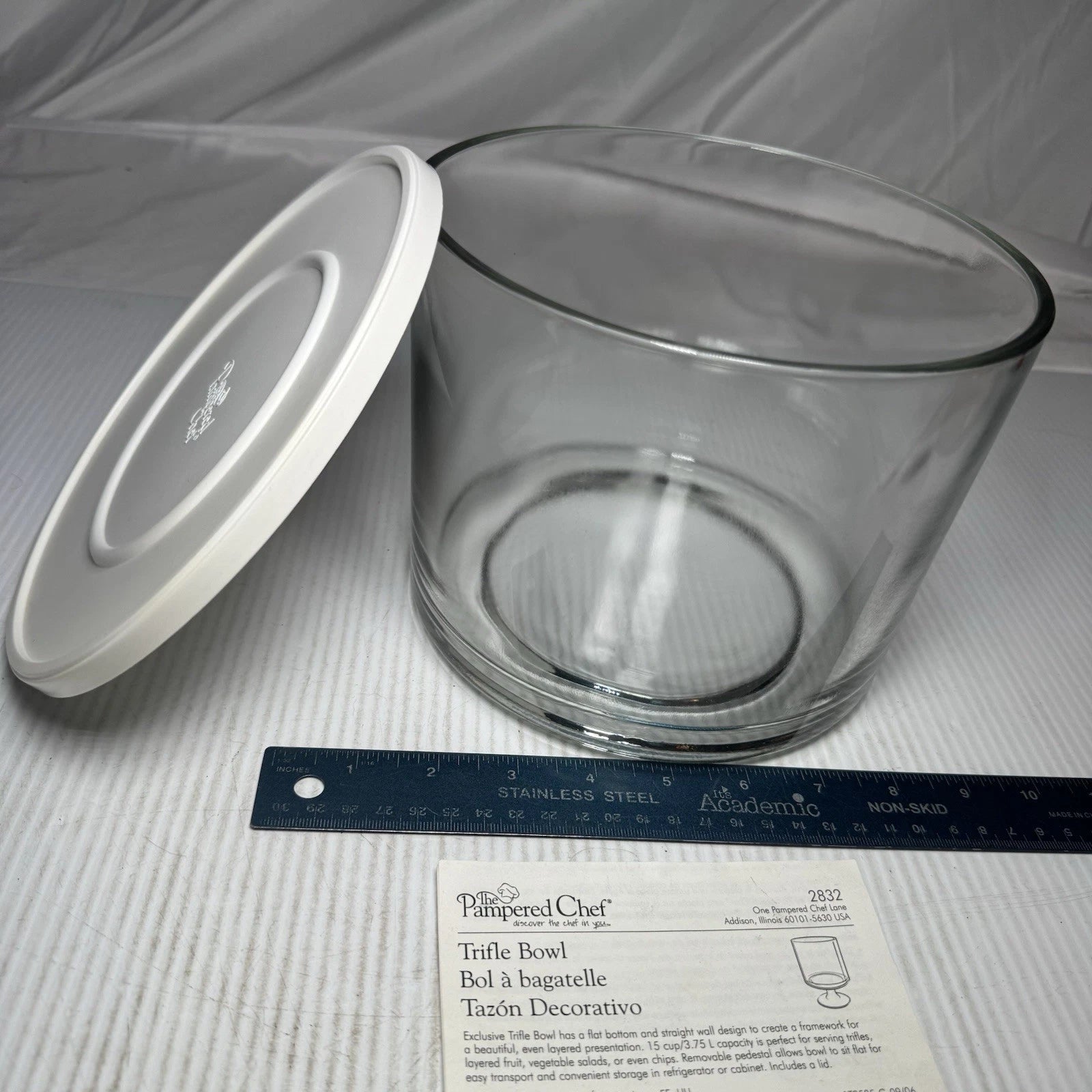 The PAMPERED CHEF Glass TRIFLE BOWL & Lid 6"×8" NO STAND REPLACEMENT Bowl | eBay