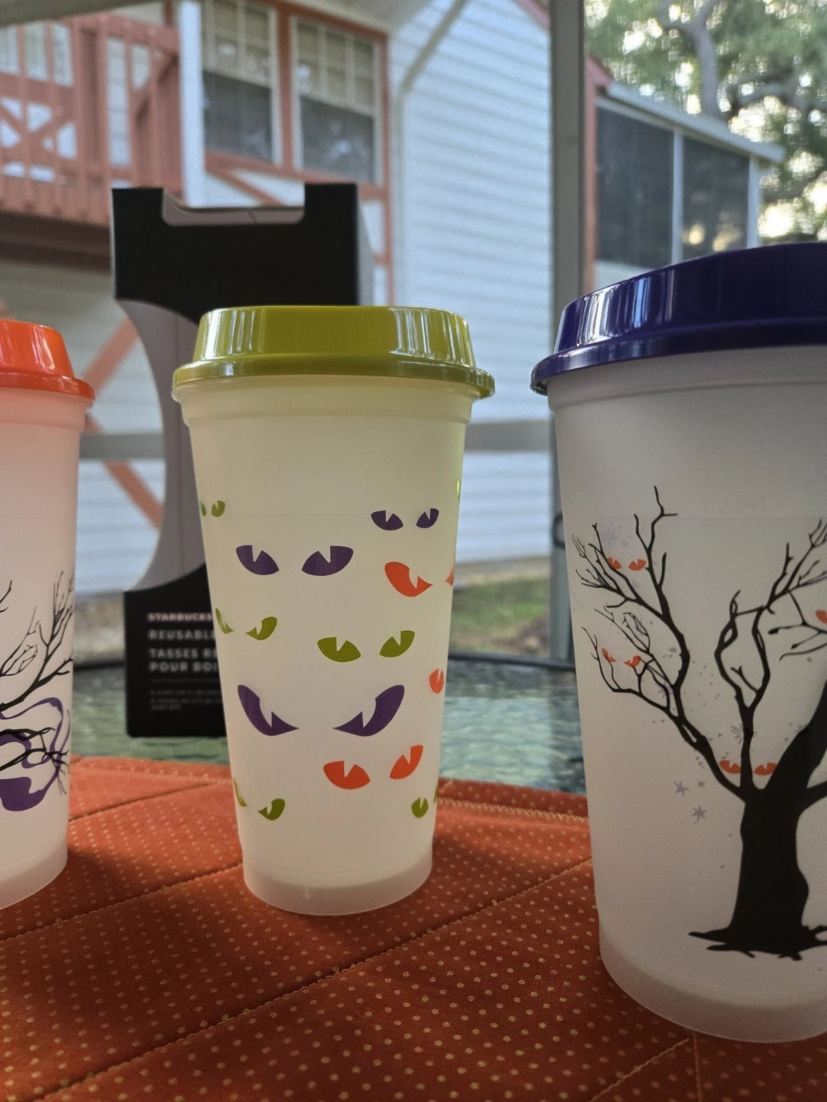 STARBUCKS Halloween Reusable Hot Cups Glow In The Dark Set Of 6 2022 W/Lids NEW | eBay