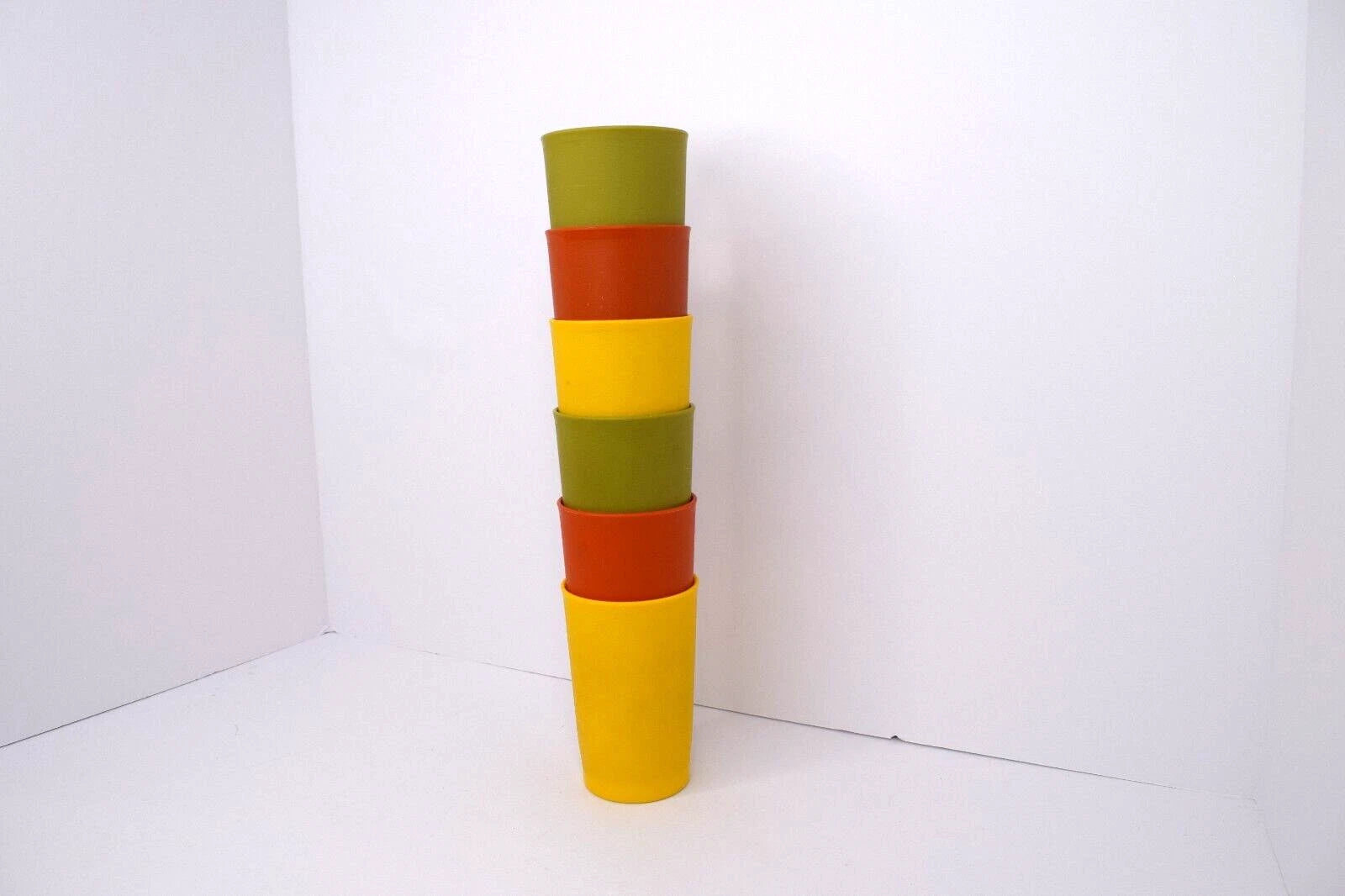 Lot of 6 Vintage Tupperware Autumn Harvest 8oz Cups Tumblers #1320 | eBay