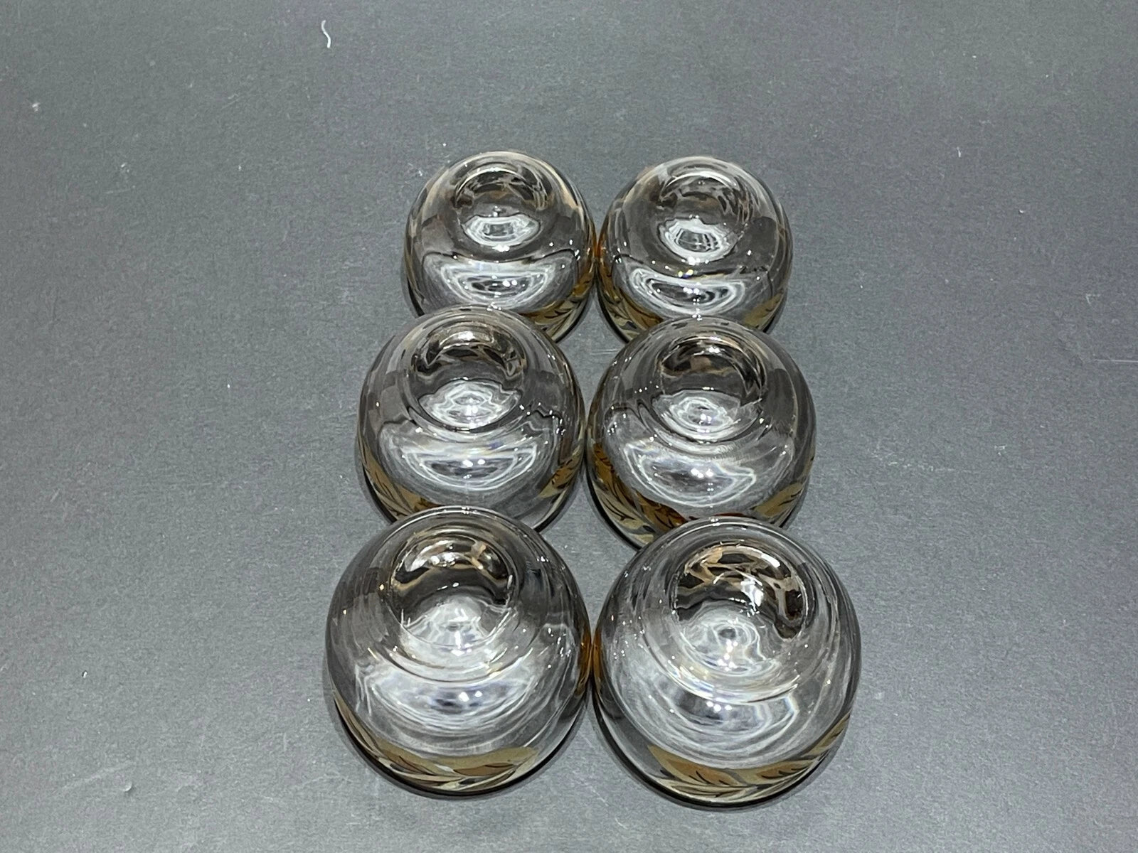 Six (6) Federal Roly Poly Gold and Black Leaves Glasses - Three Different Sizes | eBay