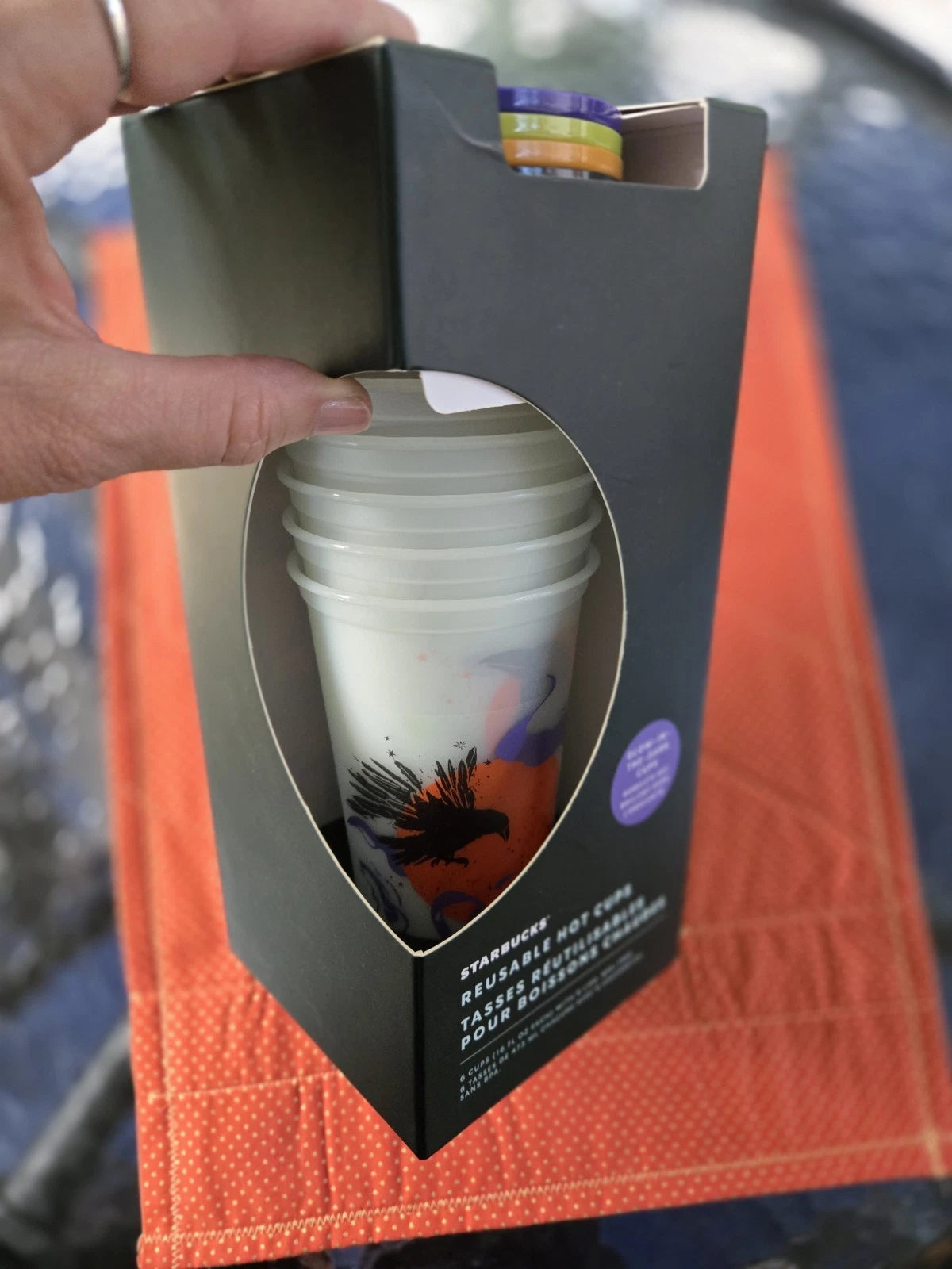 STARBUCKS Halloween Reusable Hot Cups Glow In The Dark Set Of 6 2022 W/Lids NEW | eBay