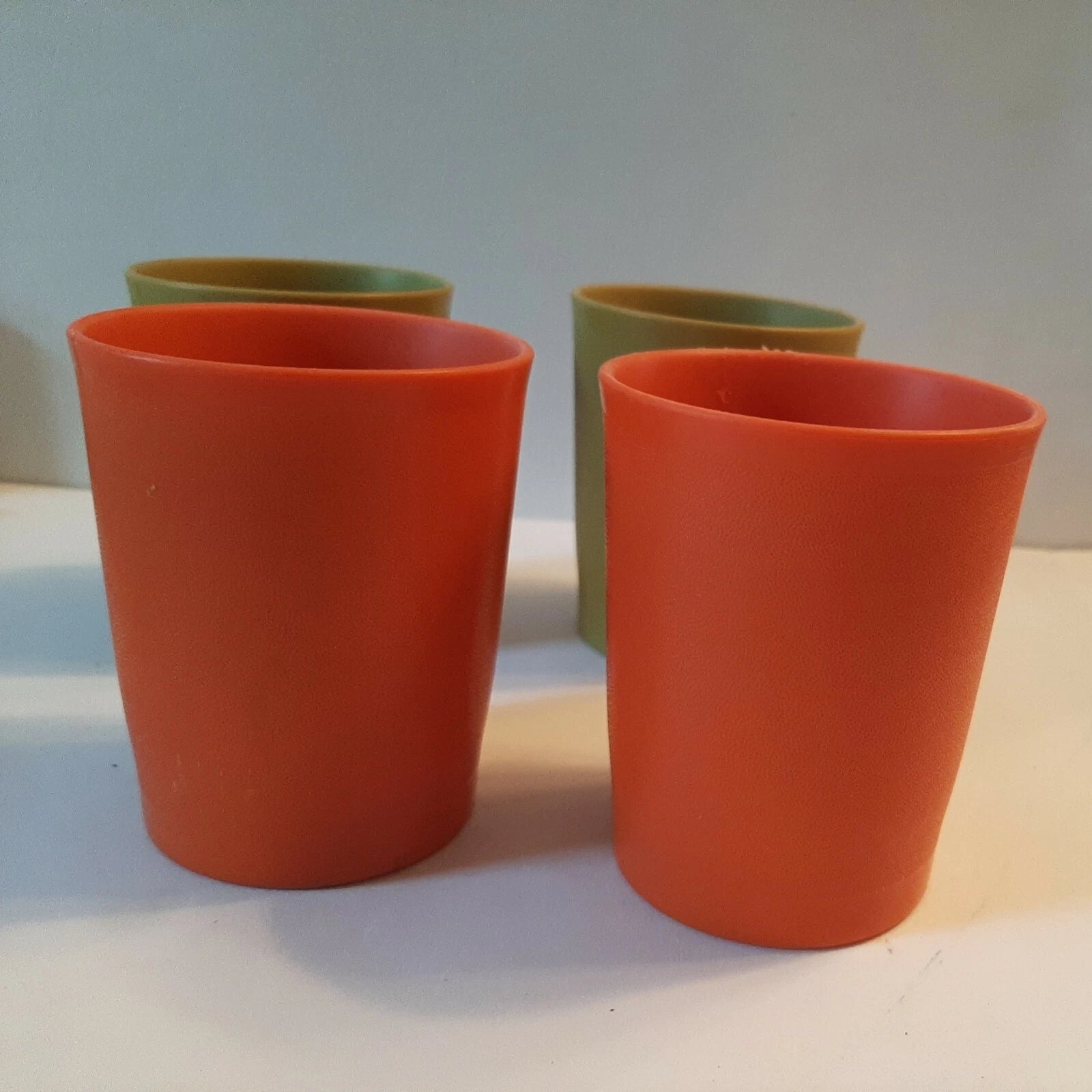 4 Tupperware Small Stackable Tumbler Cups Set #1251 Olive Green Orange 6 oz. USA | eBay