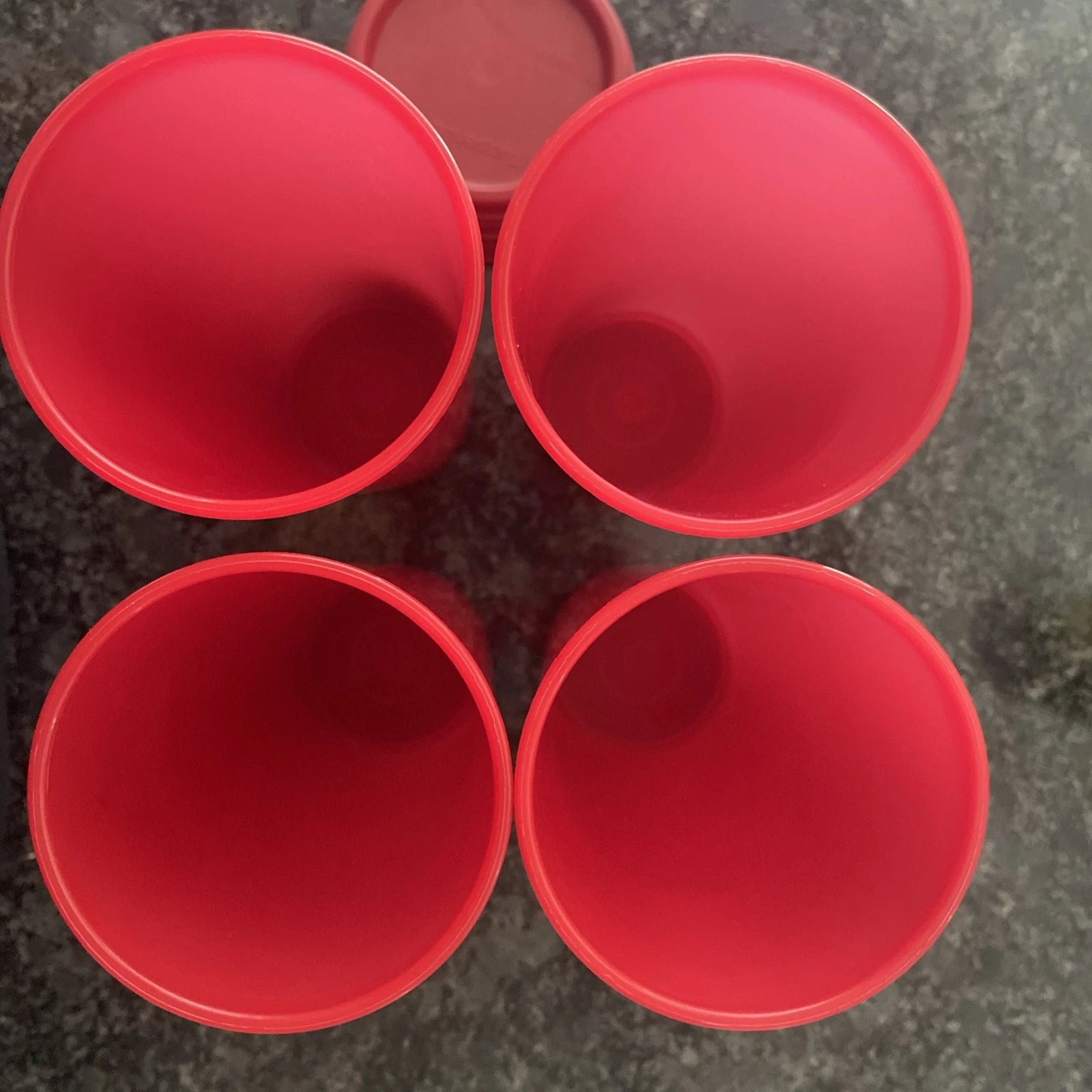 Tupperware 4 RED 16 oz Tall Tumblers Cups #5107L-10 With Lid - New! | eBay