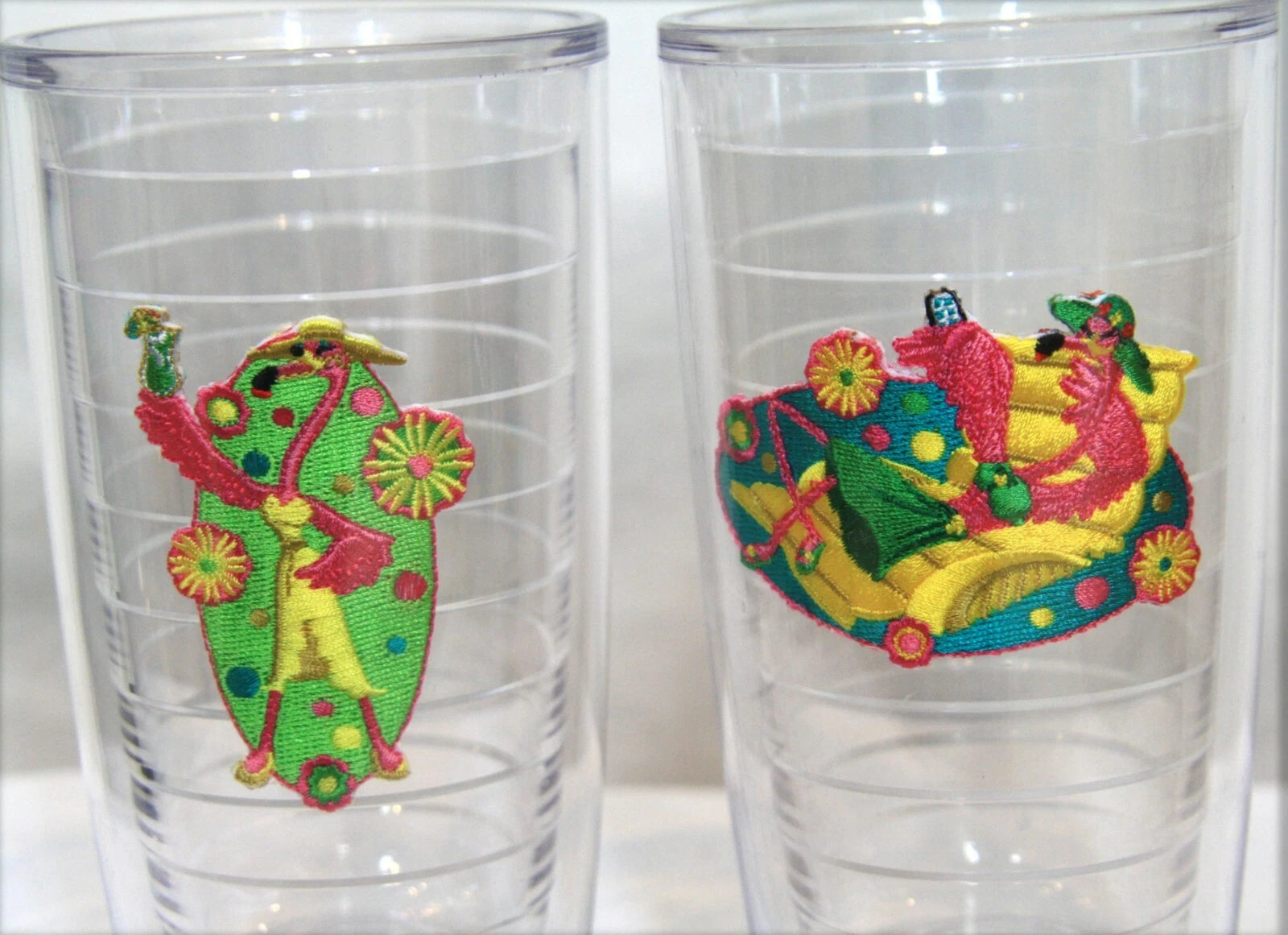 Tervis tumbler tropical flamingo 16oz Lot of 2 tumblers double wall embroidered | eBay