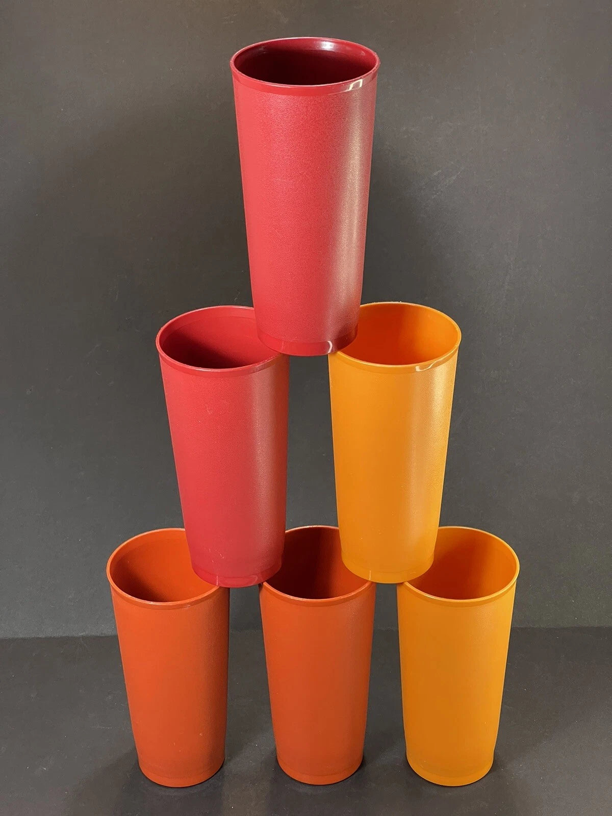 Lot of 6 Vintage Tupperware 18oz Harvest Colors Tumblers Cups #1348 Red Orange | eBay