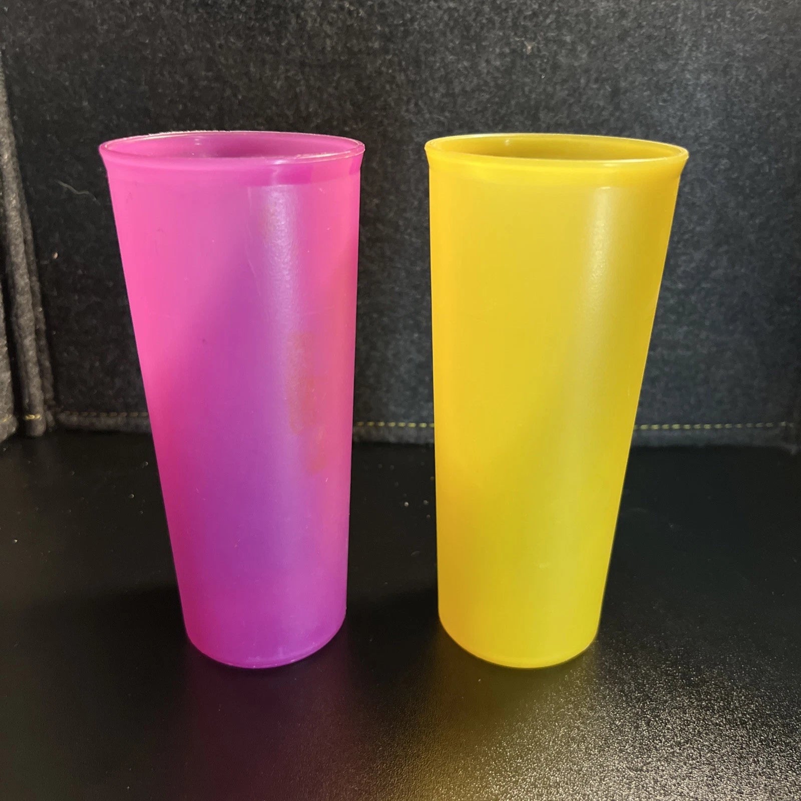 Pair of Vintage Tupperware 16oz Tumbler Cup #107-54/55 Stackable Purple & Yellow | eBay