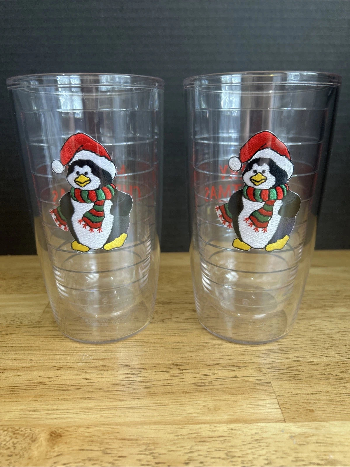 MERRY CHRISTMAS TERVIS TUMBLERS 16oz Lot Of 2 Winter~Christmas~Penguins | eBay