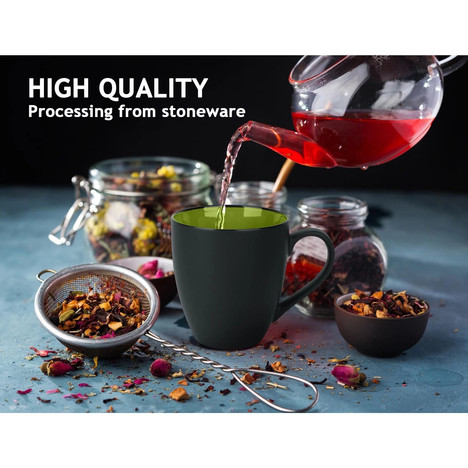 Set of 6 Stoneware Coffee Mugs 12 Ounce/Cup Set-Le Papillon Collection | eBay