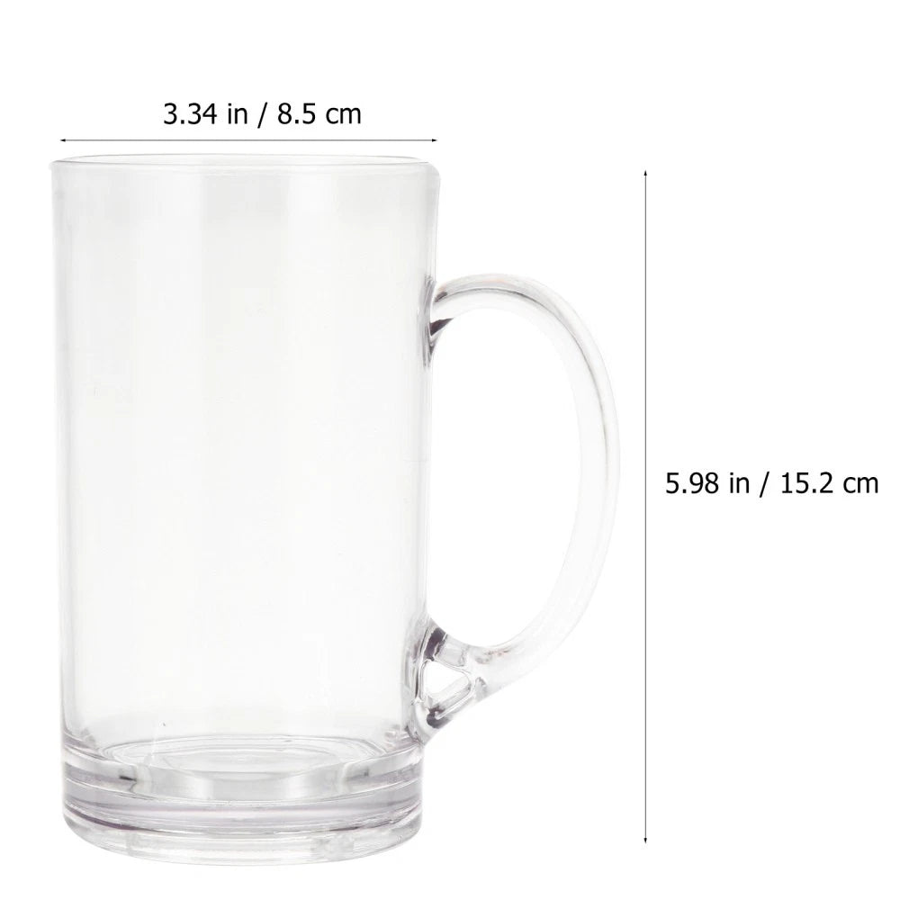 Set of 2 Transparent Beer Mug Coffee Mugs for Men Clear Drinking Cup | eBay