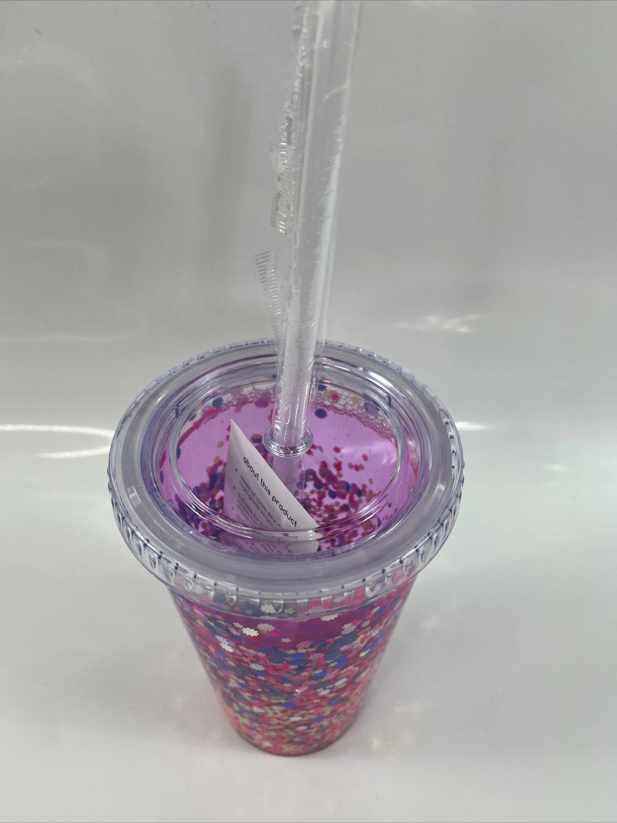 Handcrafted 16oz Acrylic Snow Globe Tumbler Pink | eBay