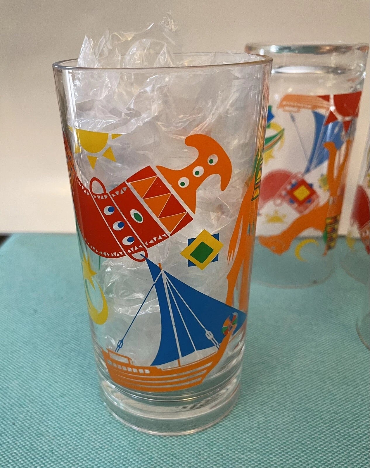 Four Arab Motifs Shatterproof Glasses Acrylic Camel, Hawk, Moon, Arabia | eBay