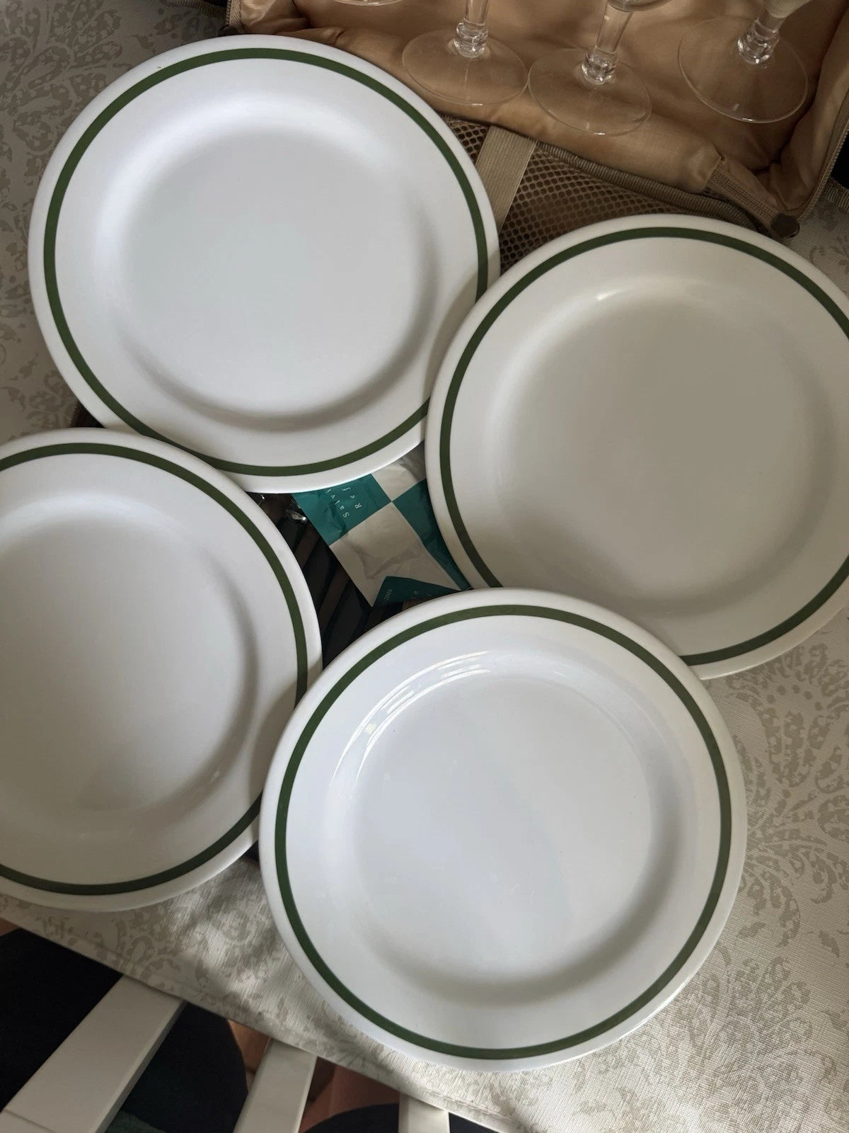 Picnic Backpack With Plastic Plates/plastic Wine Glasses For Party Of 4 | eBay