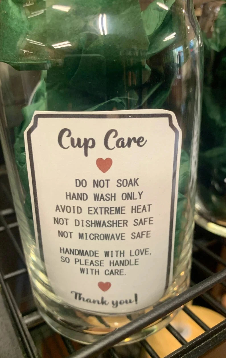 HMD Just a Phase 16 oz Glass Can Tumbler with Bamboo Lid and Straw. | eBay