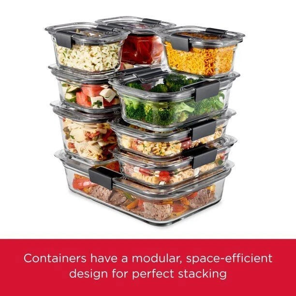 Rubbermaid Brilliance Glass Food Storage Containers, Leak Proof, 3 Pack, 4.7-Cup | eBay