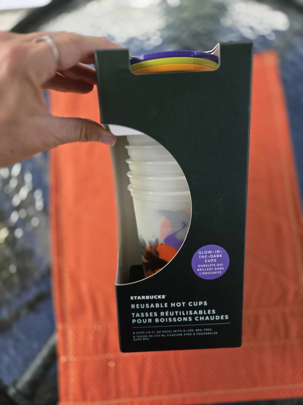 STARBUCKS Halloween Reusable Hot Cups Glow In The Dark Set Of 6 2022 W/Lids NEW | eBay