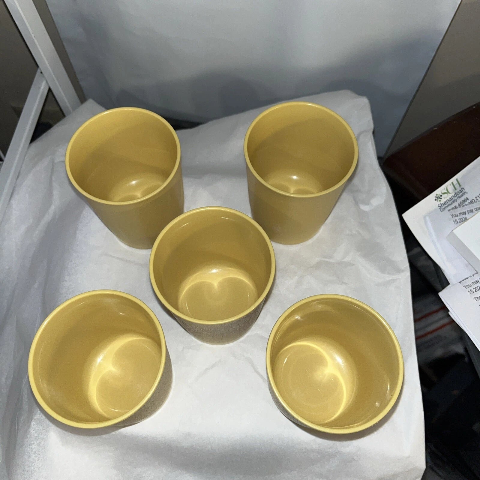 Set Of 5 Vintage Tupperware Harvest Gold 6 oz Plastic Tumbler Cups | eBay