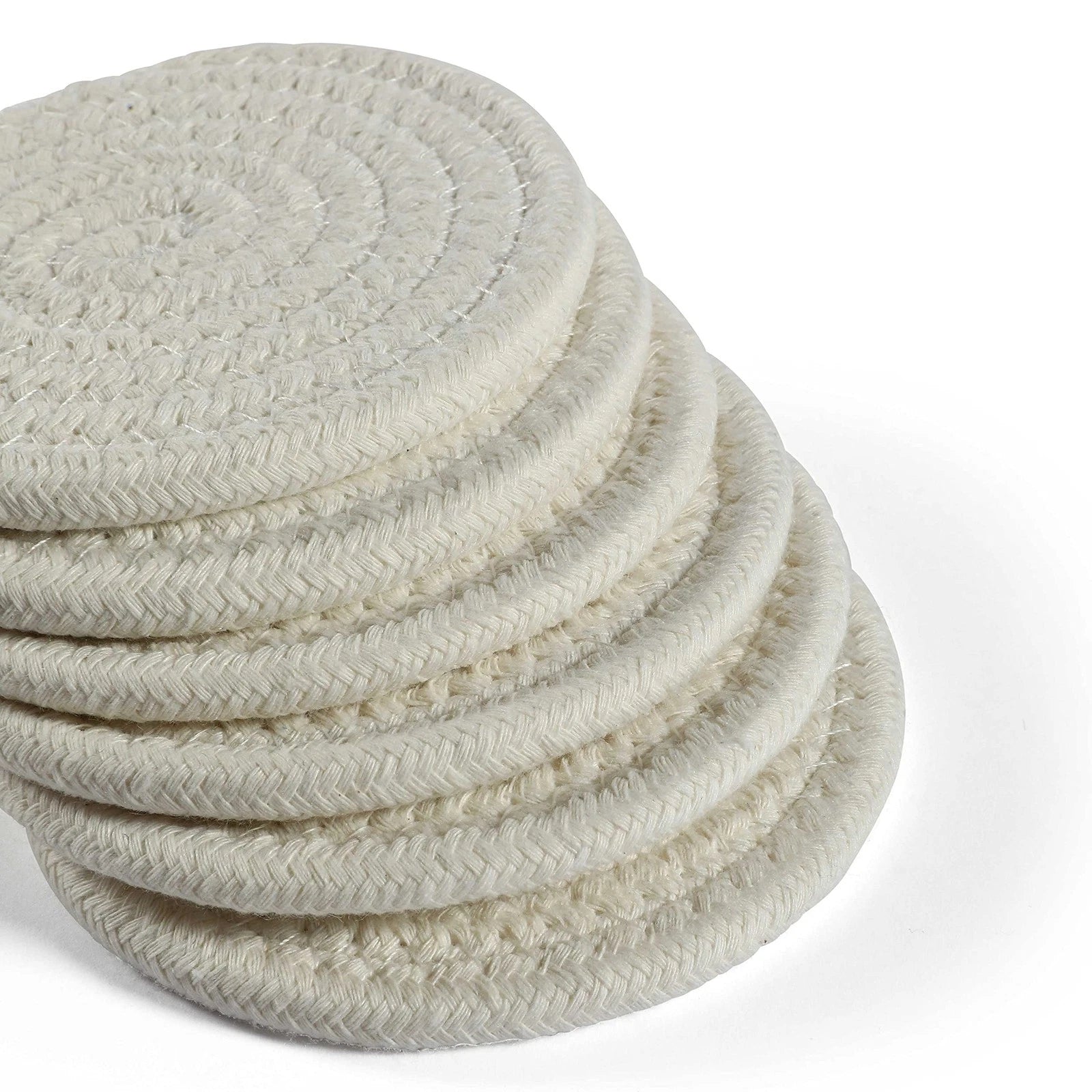 OrganiHaus Farmhouse Coasters Set of 6 White Aesthetic Boho Drink Coasters Ab... | eBay