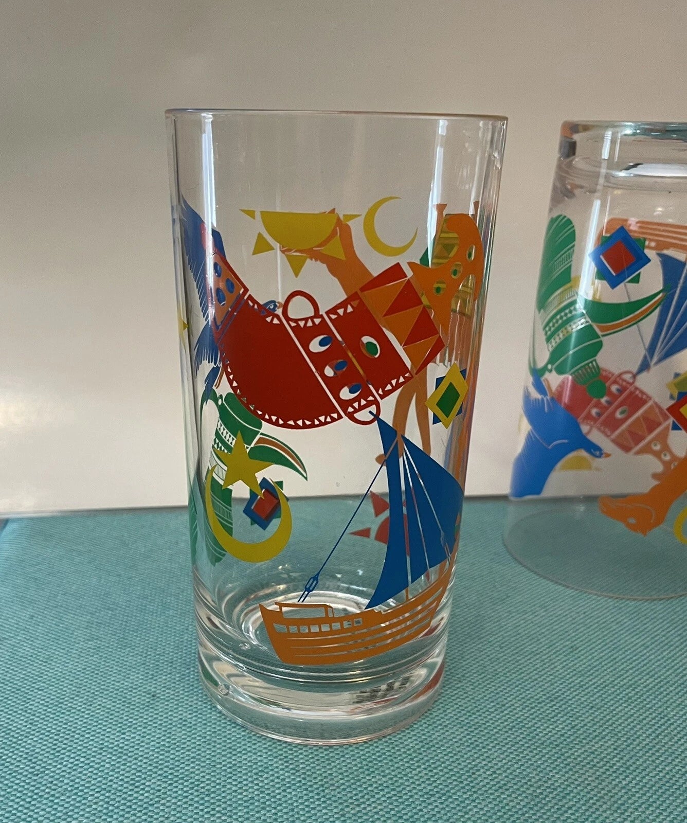 Four Arab Motifs Shatterproof Glasses Acrylic Camel, Hawk, Moon, Arabia | eBay