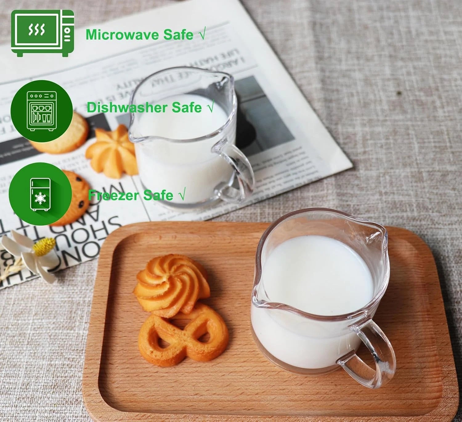 Ackers Espresso Cups Set of 2, 4 OZ Double Spouts Cups, Milk Cup with Handle | eBay