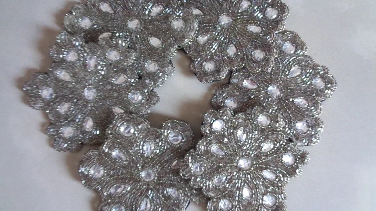 Holiday Decorative silver black star Beaded Coasters Set of 6 Round 4" inch gift | eBay