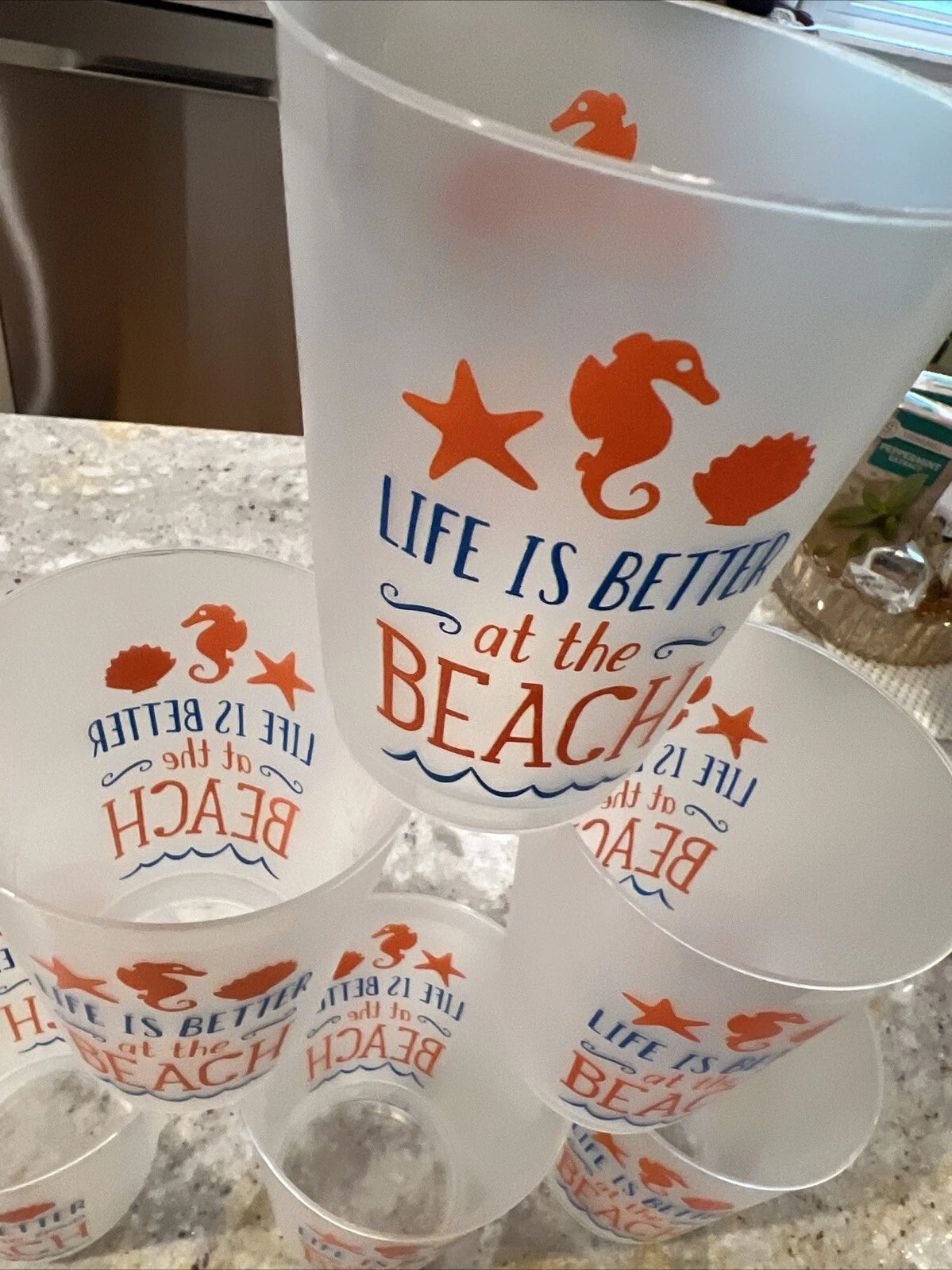 Life Is Better At The Beach Plastic Summer Cup 6 Pieces | eBay