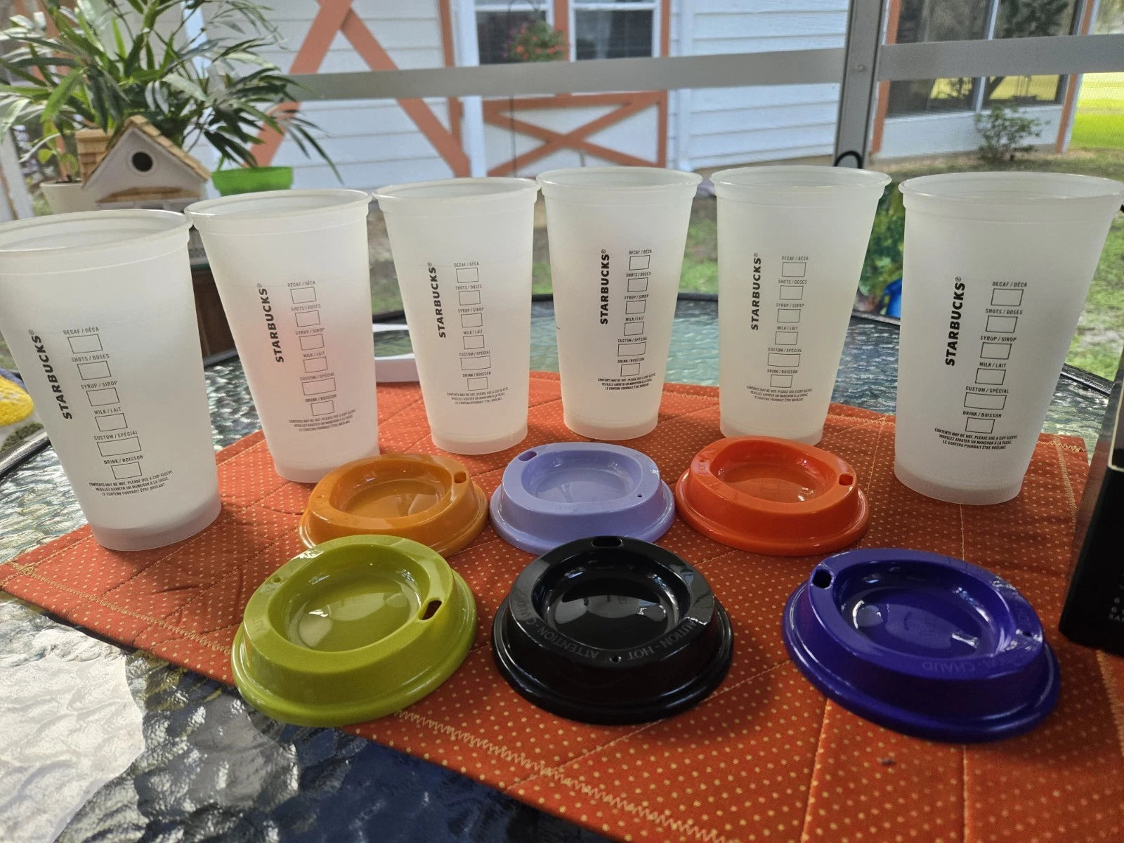 STARBUCKS Halloween Reusable Hot Cups Glow In The Dark Set Of 6 2022 W/Lids NEW | eBay