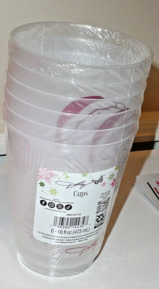 Dolly Parton 21.5 oz Pink Plastic Tumbler & 6 16 oz Clear Party Cups Lot SEALED | eBay