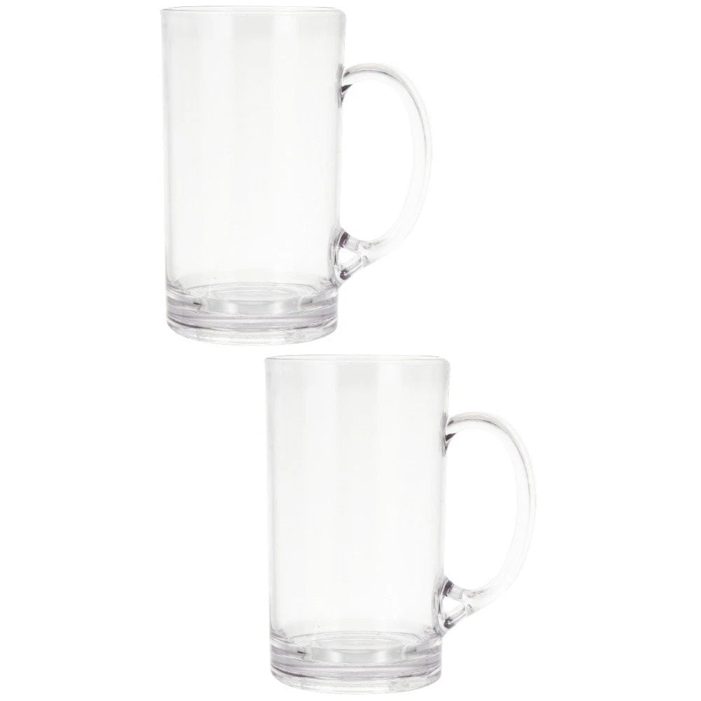 Set of 2 Transparent Beer Mug Coffee Mugs for Men Clear Drinking Cup | eBay