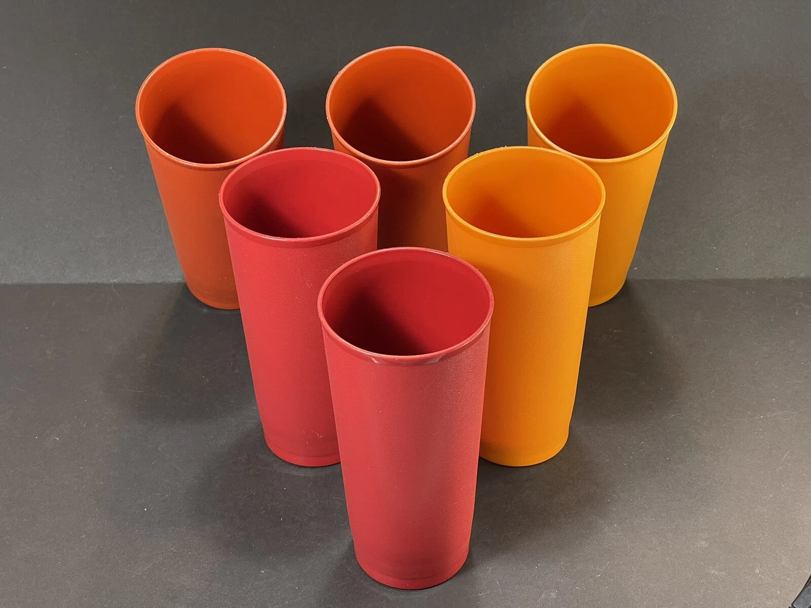 Lot of 6 Vintage Tupperware 18oz Harvest Colors Tumblers Cups #1348 Red Orange | eBay