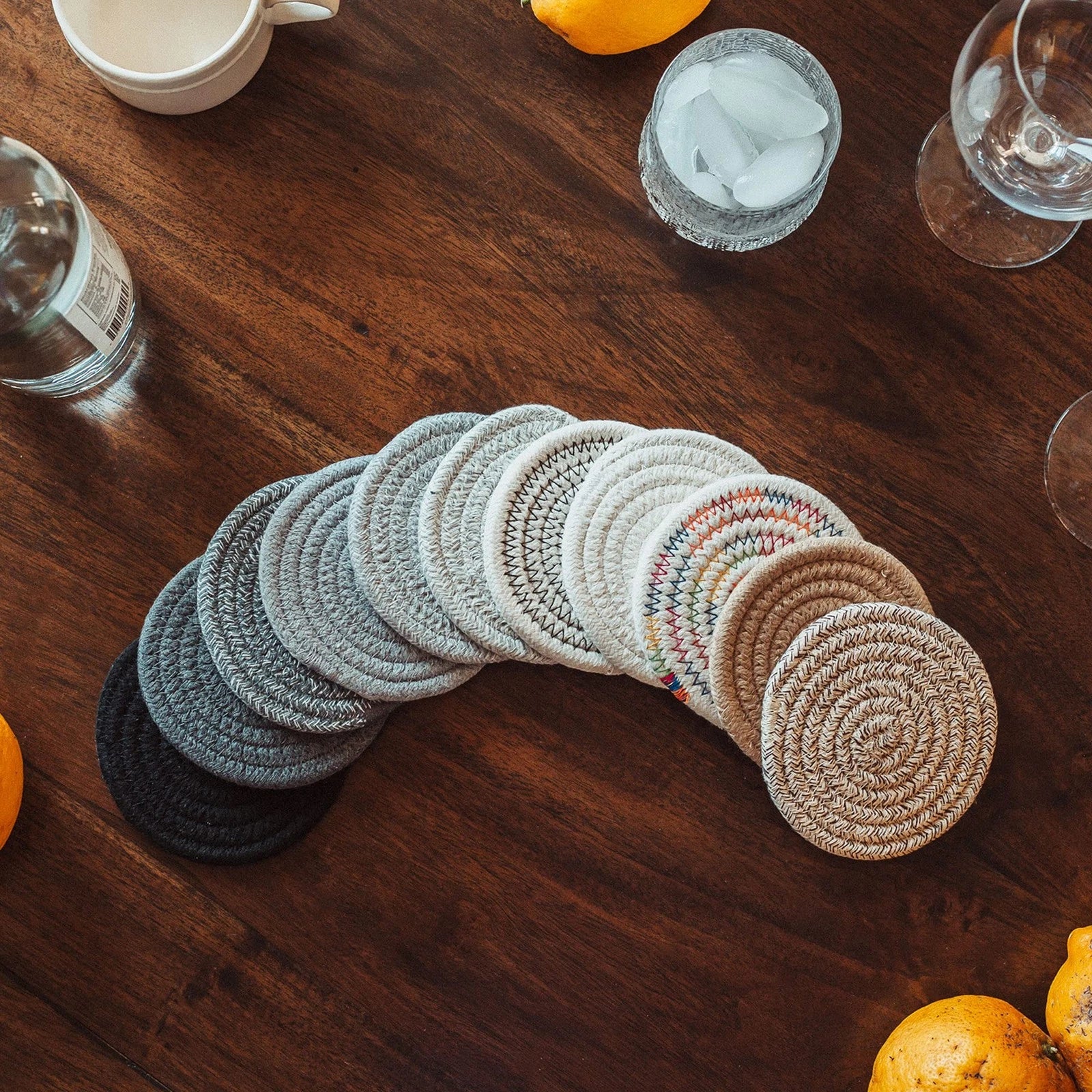 OrganiHaus Farmhouse Coasters Set of 6 White Aesthetic Boho Drink Coasters Ab... | eBay