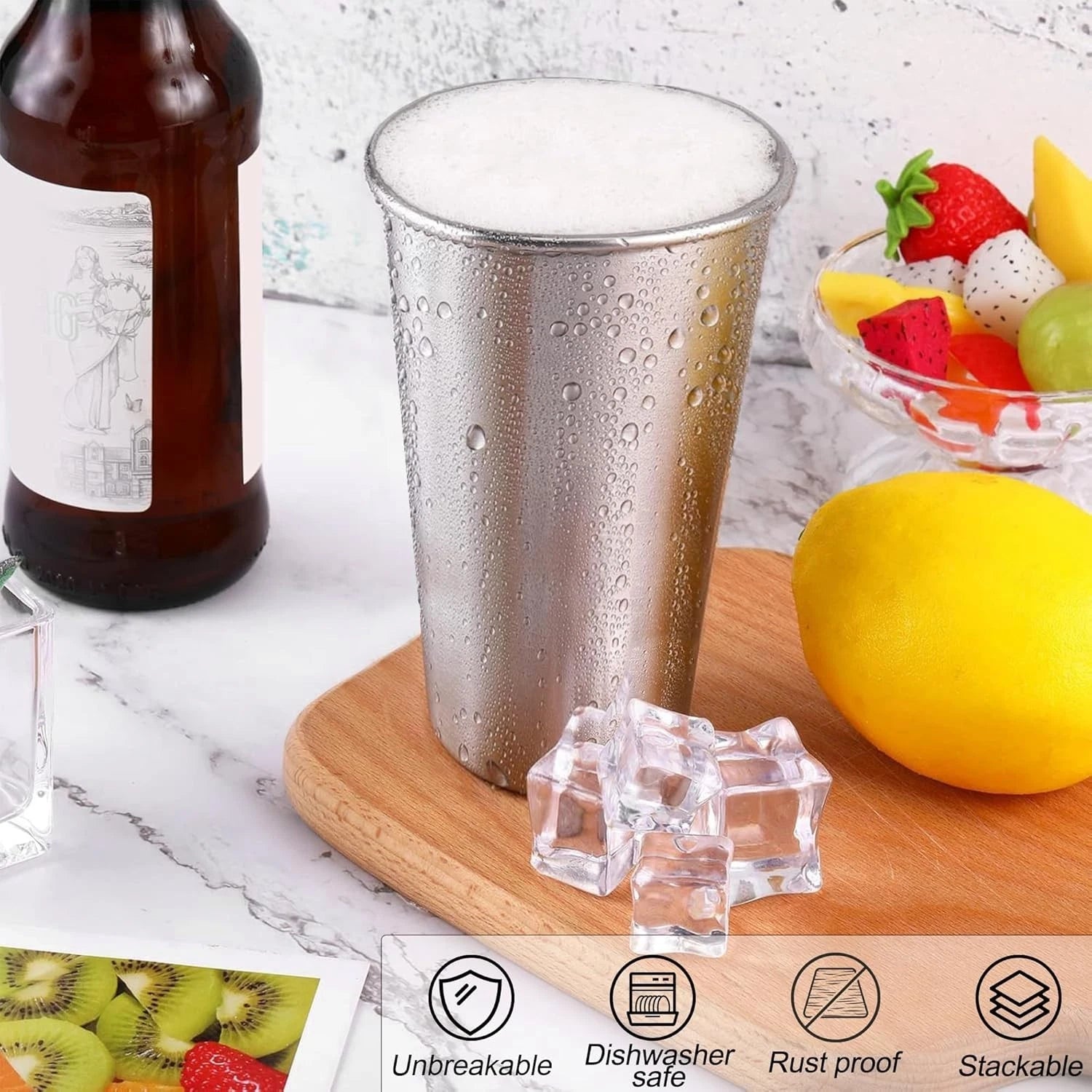 Shatterproof 20 oz Stainless Steel Drinking Cups - Eco-Friendly & Reusable | eBay