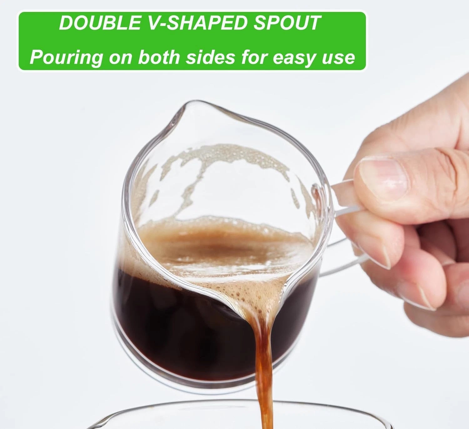 Ackers Espresso Cups Set of 2, 4 OZ Double Spouts Cups, Milk Cup with Handle, Cl | eBay