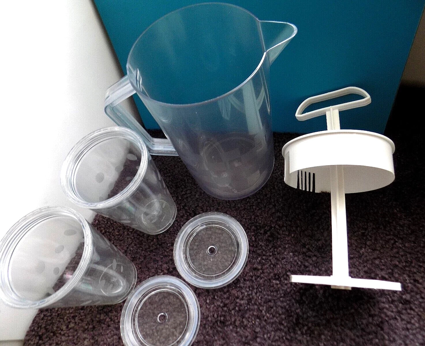 Pampered Chef Lot ~ Quick Stir Pitcher & 2 Double Wall Tumblers, Straw Lids | eBay