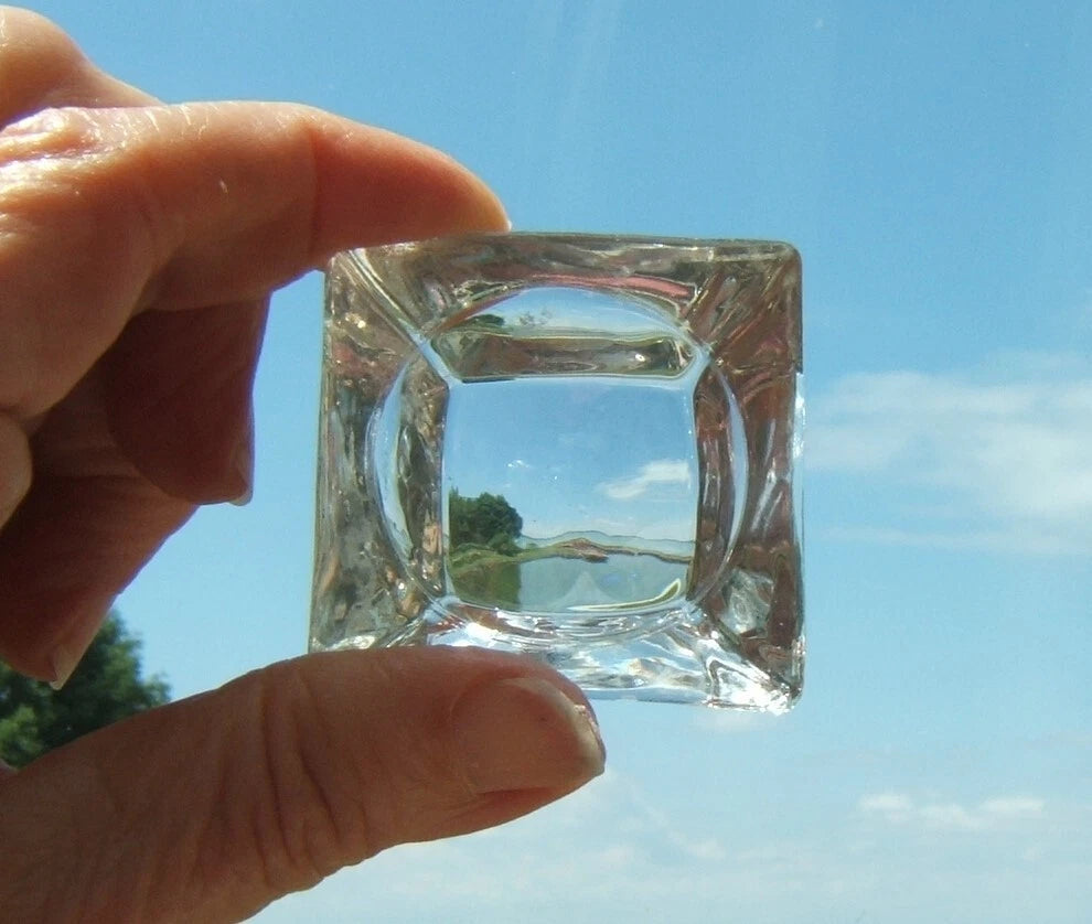 Set Of 6 Antique Salt Cellars, Clear Cut Glass With 6 Plastic Spoons | eBay