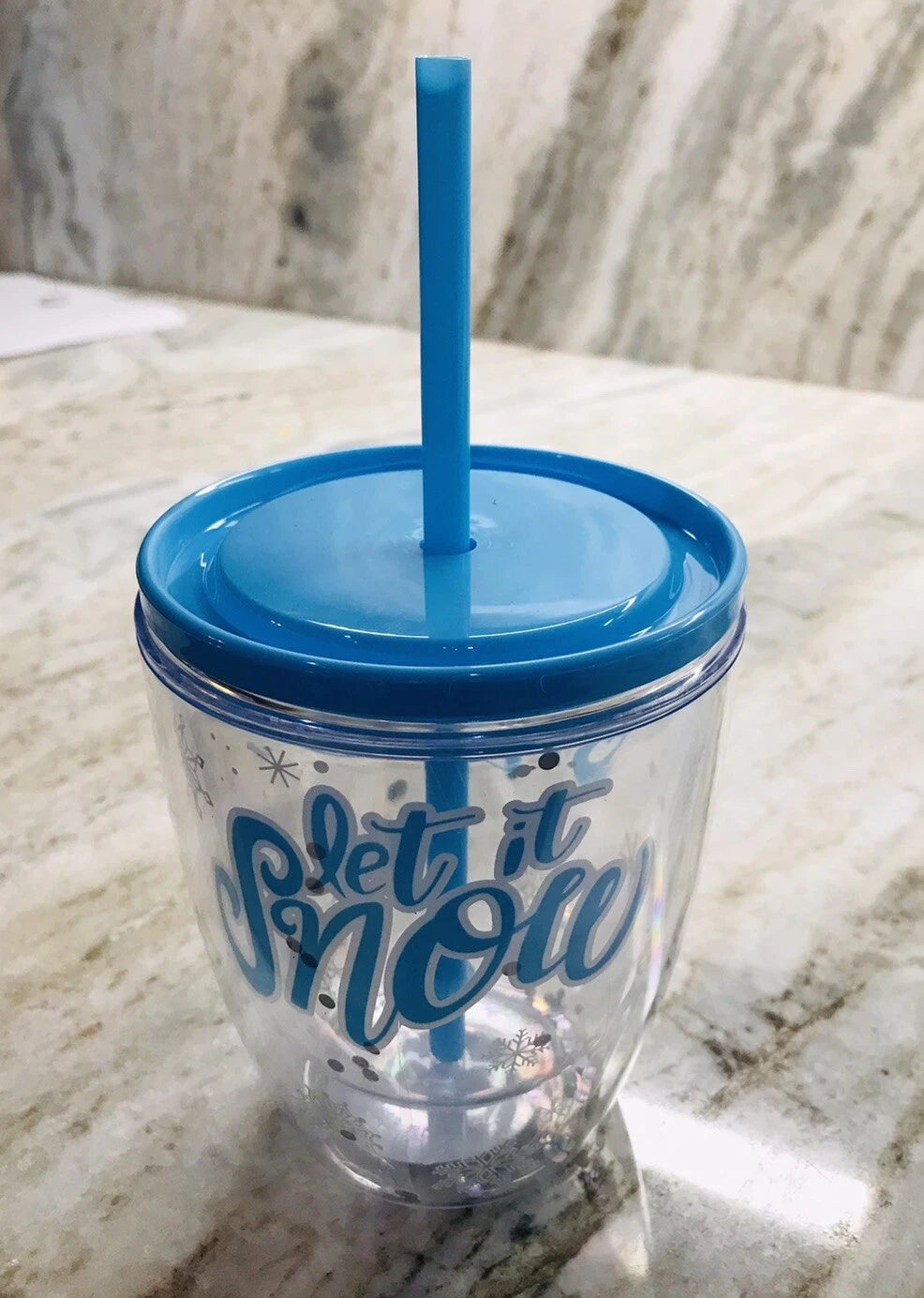 Christmas/Winter Plastic Tumbler With Straw-Let It Snow 16oz | eBay