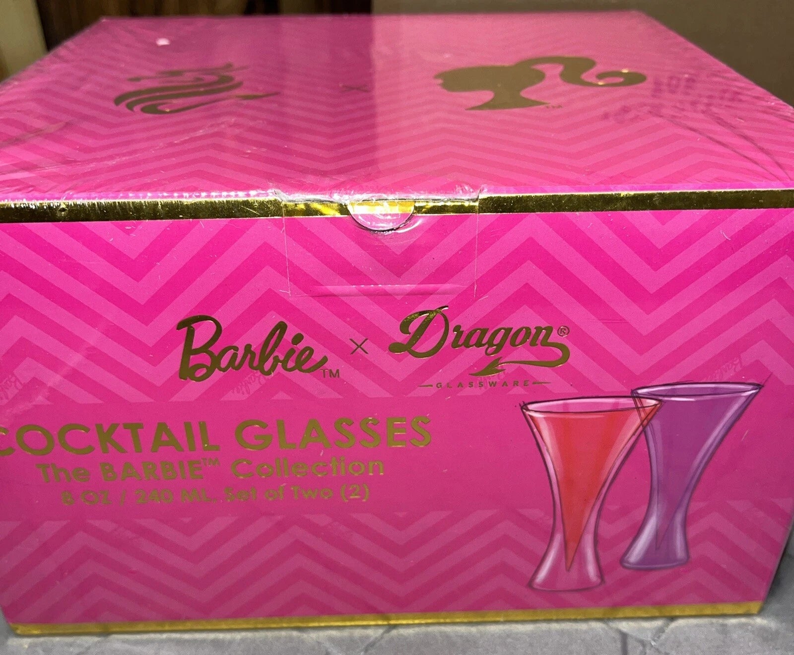 Barbie x Dragon Glassware Cocktail Pink & Magenta Double Wall 2/B6 Barbie Core | eBay