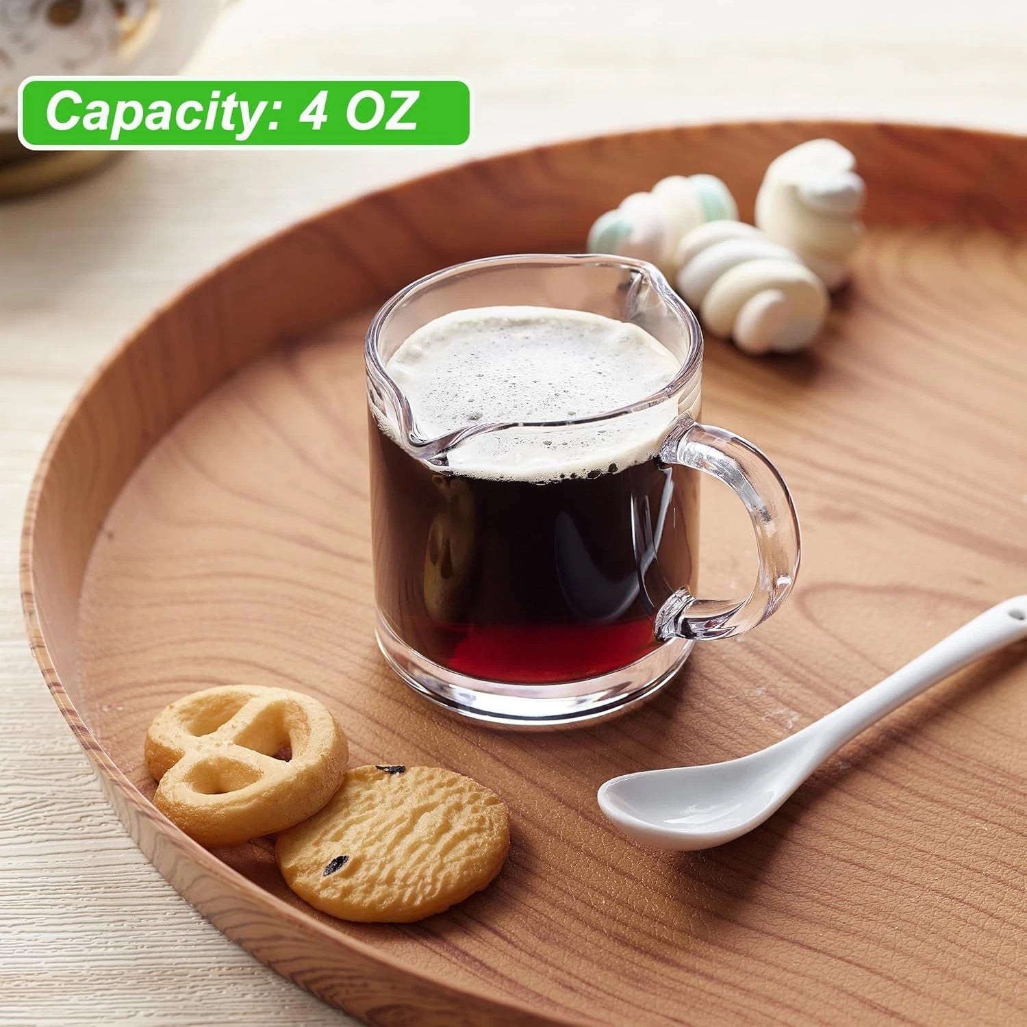 Ackers Espresso Cups Set of 2, 4 OZ Double Spouts Cups, Milk Cup with Handle | eBay