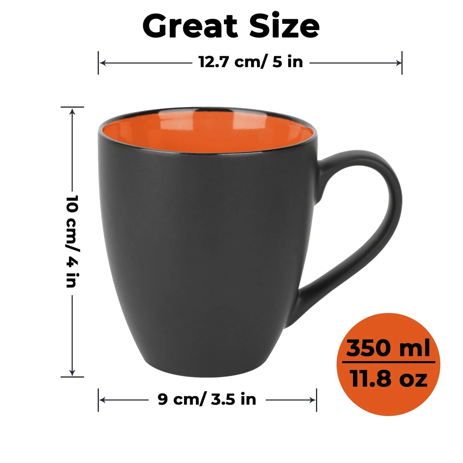 MIAMIO - Set of 6 Stoneware Coffee Mugs 12 Ounce/cup Set - Le Papillon | eBay