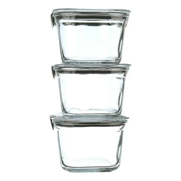 Rubbermaid Brilliance Glass Food Storage Containers, Leak Proof, 3 Pack, 4.7-Cup | eBay