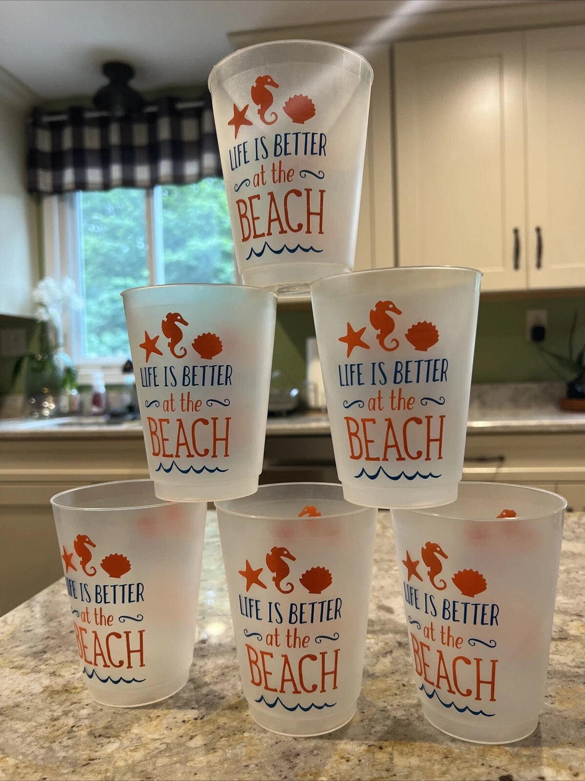 Life Is Better At The Beach Plastic Summer Cup 6 Pieces | eBay