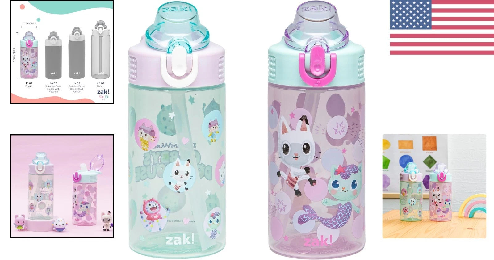 Reusable Gabby's Dollhouse Water Bottles - Fun & Hygienic for Kids, Set of Two | eBay
