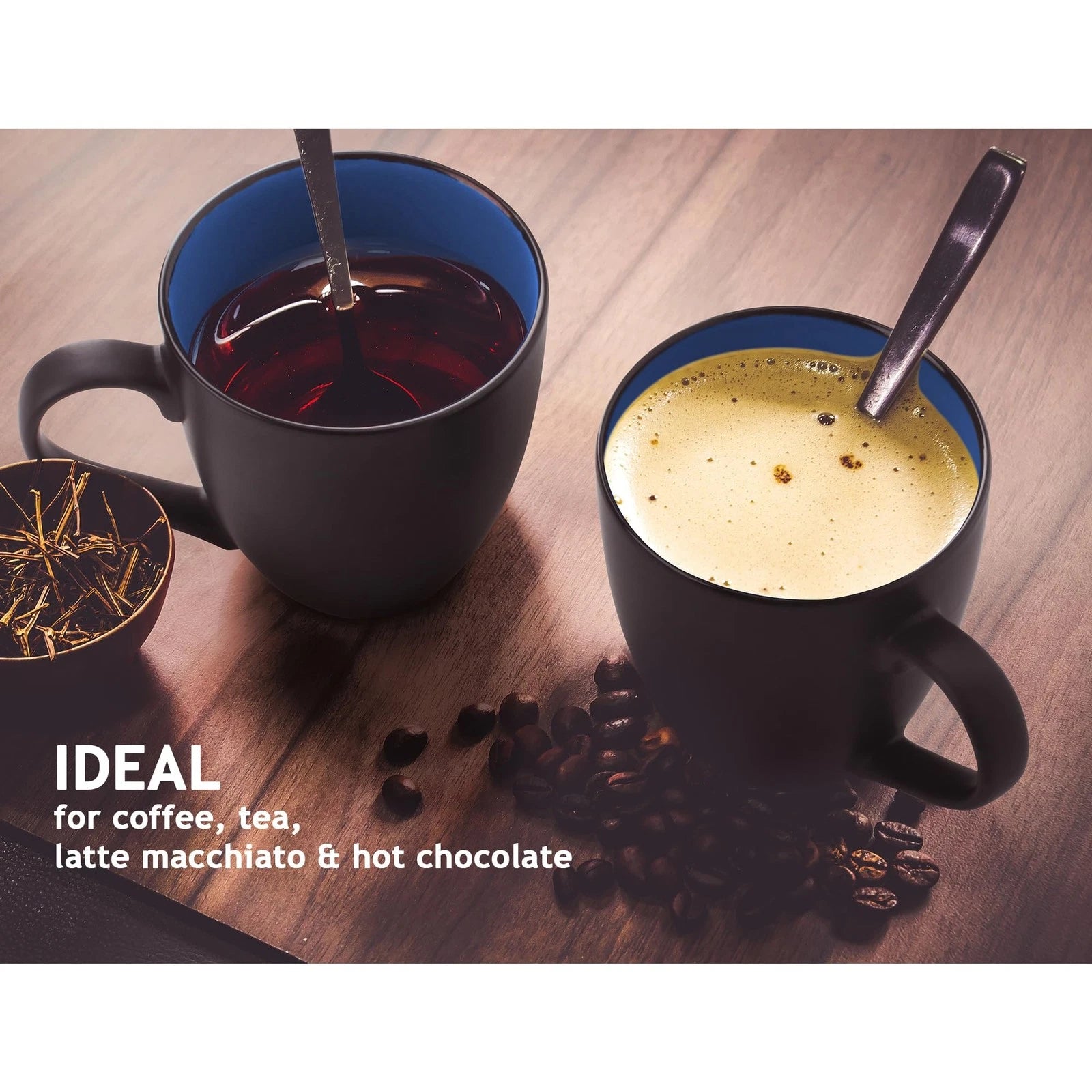 MIAMIO - Set of 6 Stoneware Coffee Mugs 12 Ounce/cup Set - Le Papillon | eBay