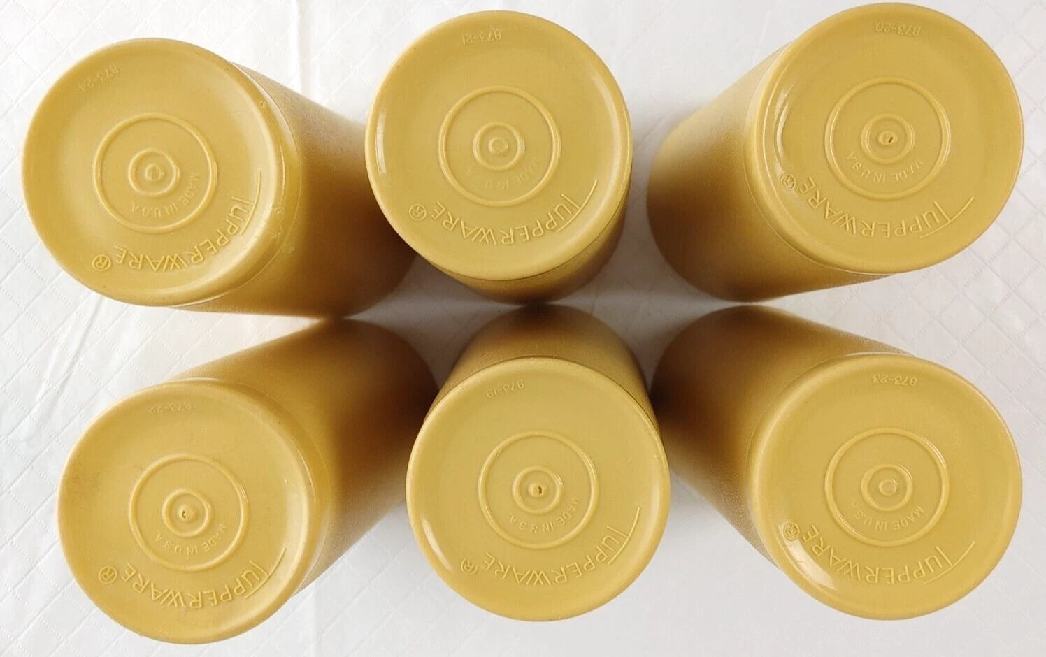 Lot of 6 Vintage 12 Oz Tupperware Tumblers 873 Harvest Gold #20159 | eBay