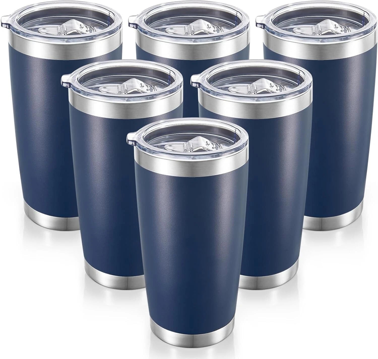 Fashionable 20 oz Vacuum Insulated Tumblers with Lid - Navy 6 Pack for Travel | eBay