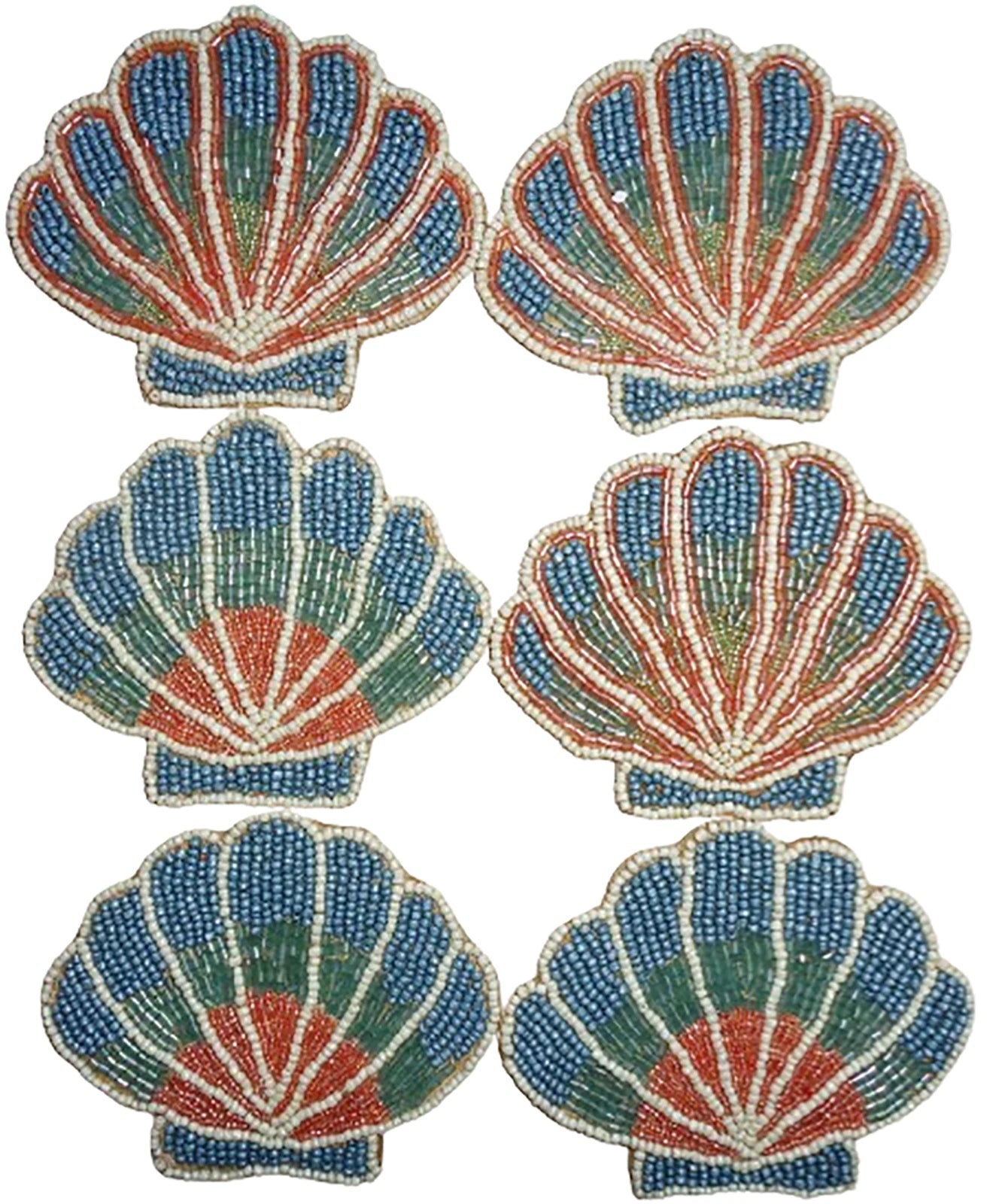 Pack of 6 Closet Quirky Shell Design coaster hand beaded sparkly drink coasters | eBay